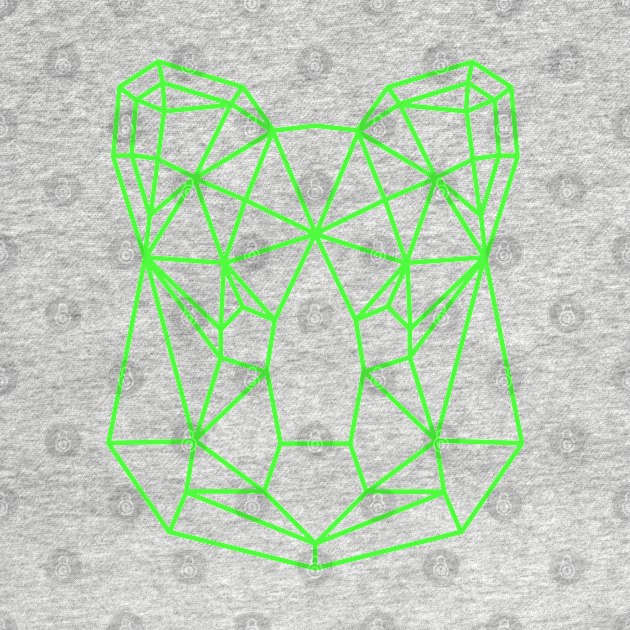 Green Geometric Quokka Line Art by MOULE